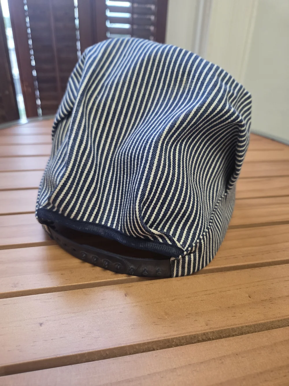 Blue and White Stripe Engineer Cap